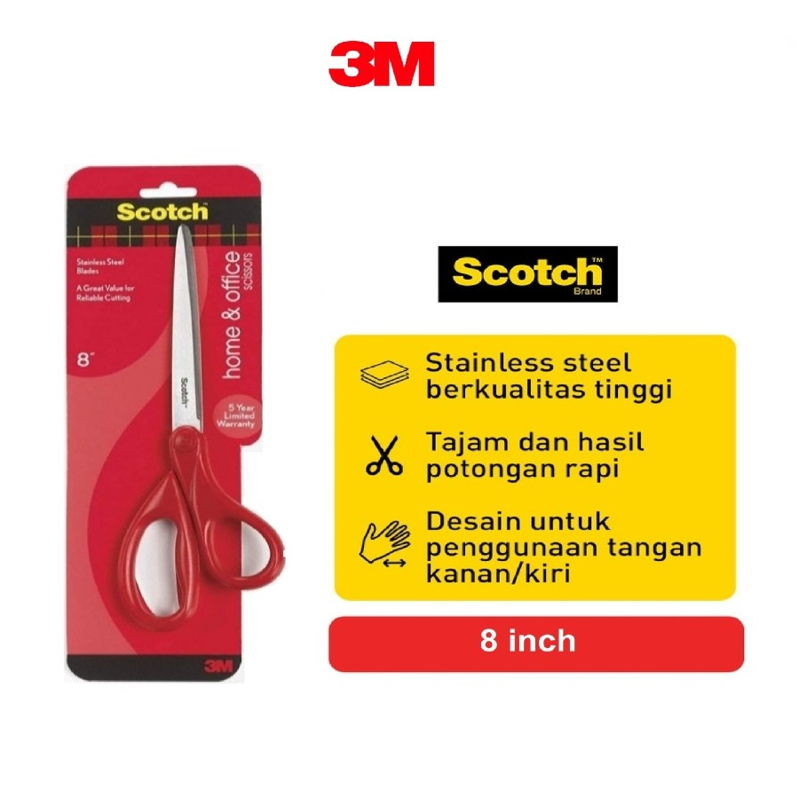 

Tokiko 1408 Scotch Gunting besar Pemotong kertas Scissor 8 Inch 3M