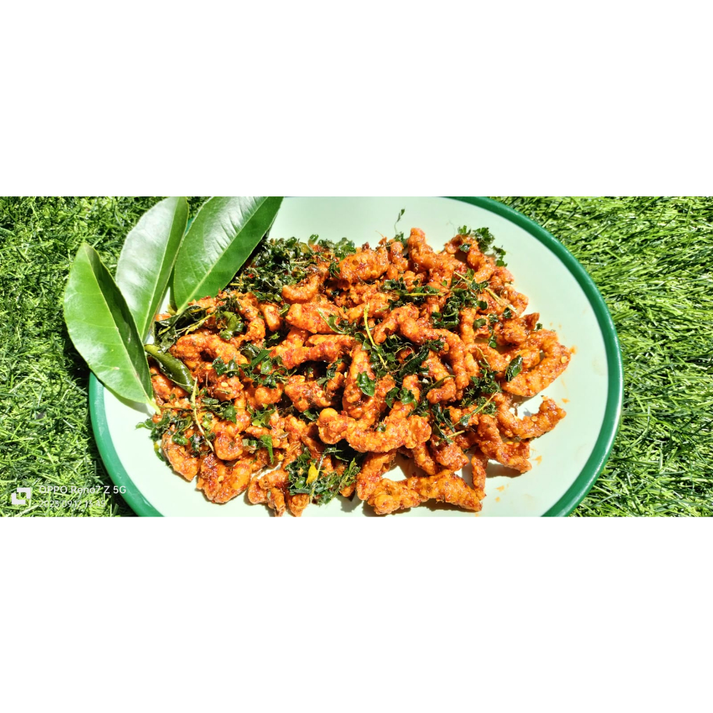 

Usus ayam crispy keripik usus pedas daun jeruk 100gram