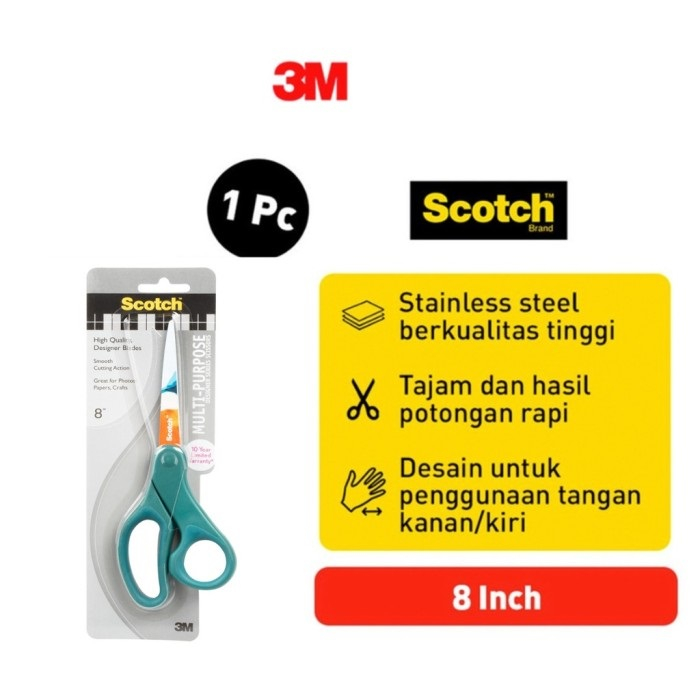 

Tokiko Scotch 3M Gunting Serbaguna Aman dan Egronomis 8” 1428-PA