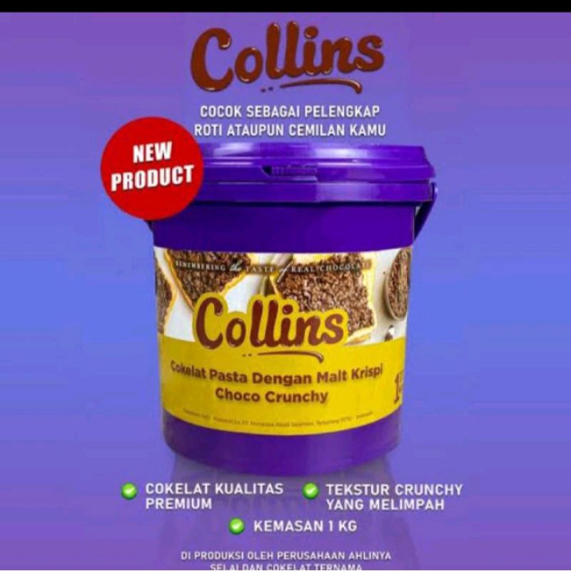 

collins coklat pasta dengan malt crispy choco crunzy coklat kualitas premium kemasan 1kg