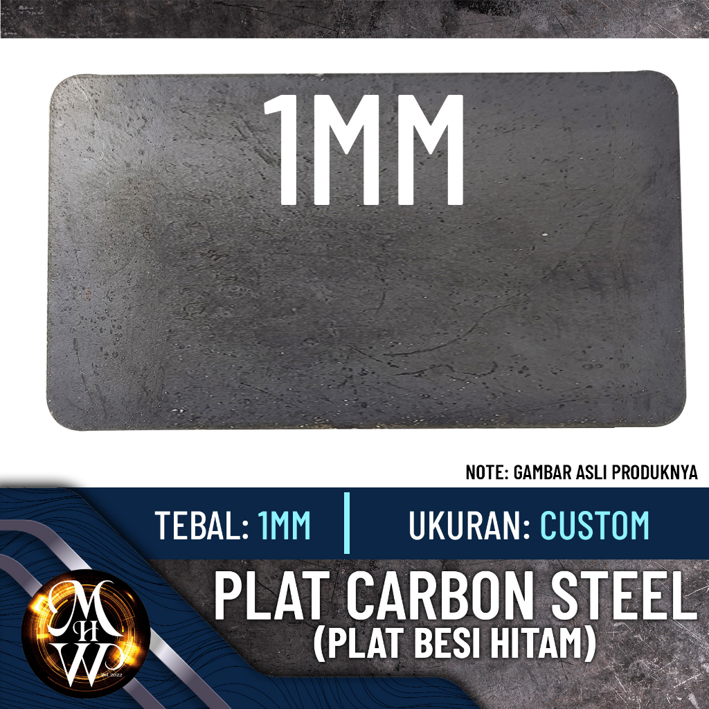 Plat Besi / Carbon Steel -- Tebal 1mm -- Custom (Kelipatan 5cm x 5cm)