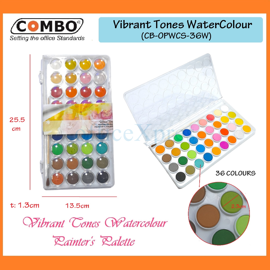 

Water Colour Painting Solid / Cat Air Lukis 36 Warna / 36 Vibrant Tones Watercolour / Alat Melukis / Alat Mewarnai