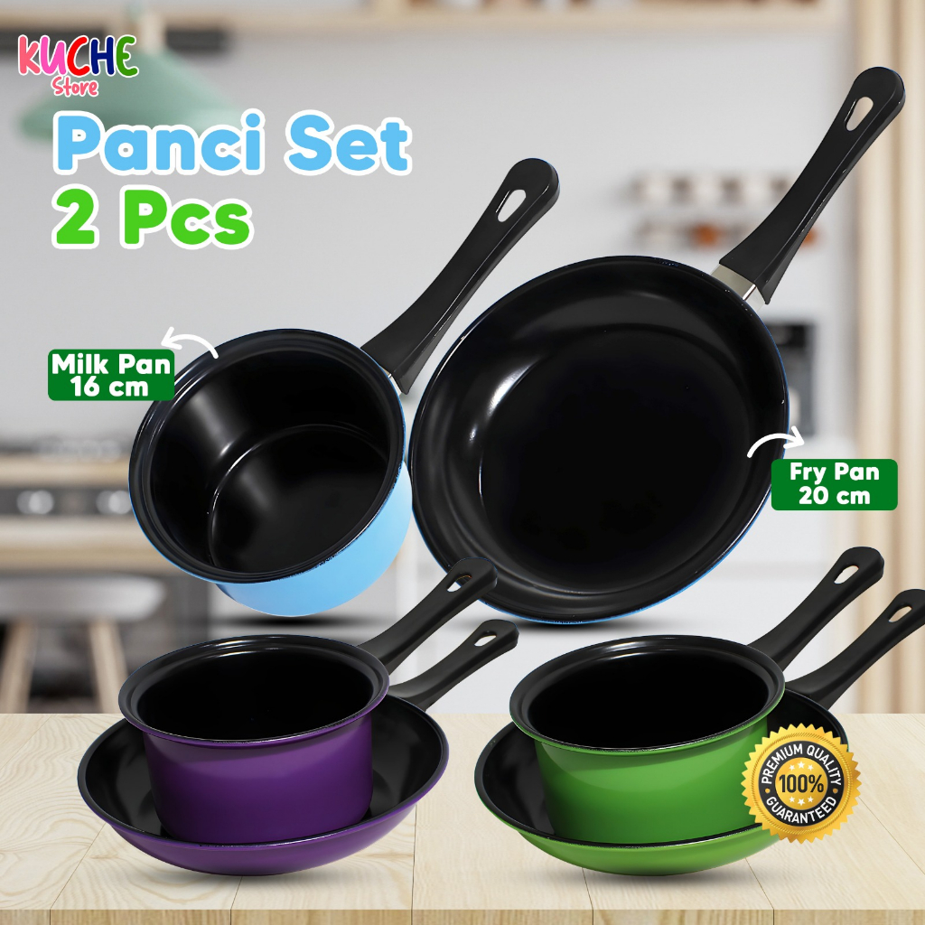 Set Panci Susu dan Teflon / Panci Susu uk 16cm / Teflon uk 20cm / Anti Lengket / Serbaguna