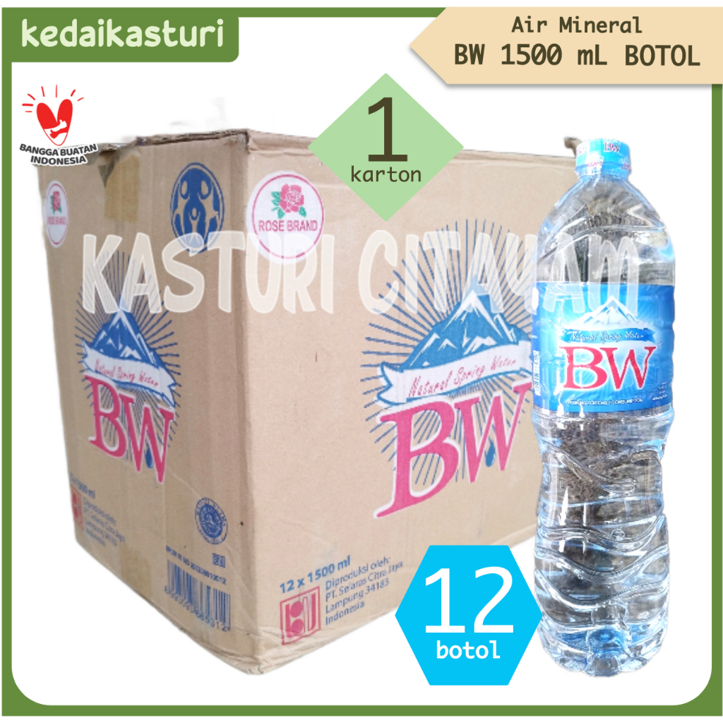 

Air Mineral BW Rose Brand 1500mL Instan Kurir - 1 Karton x 12 Botol