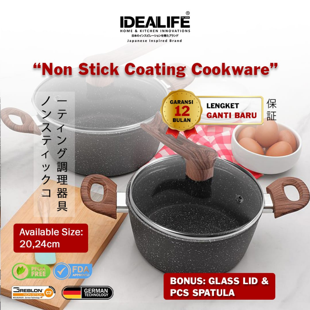IDEALIFE - Casserole Cookware - Panci Casserole (24cm) - IL-24CR