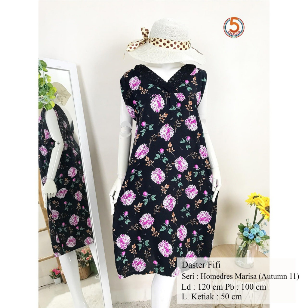 Daster Homedress Gaun Malam Sexy Marisa FIFI LD 120 cm PB 100 cm BB Max kg Belah Punggung Belah Dada