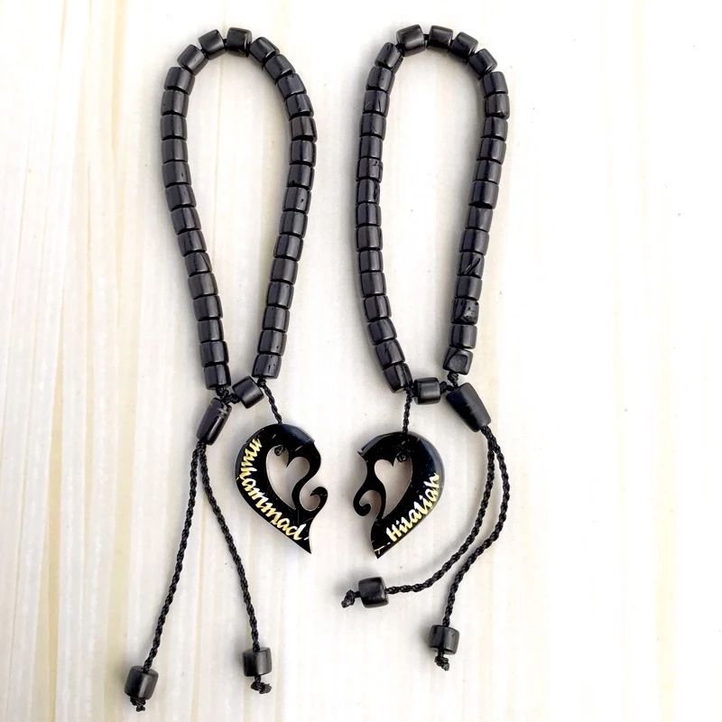 Gelang Kokka/Kaukah/Kaokah Couple love hati Ukir nama, Request nama & tgl Original Best Seller