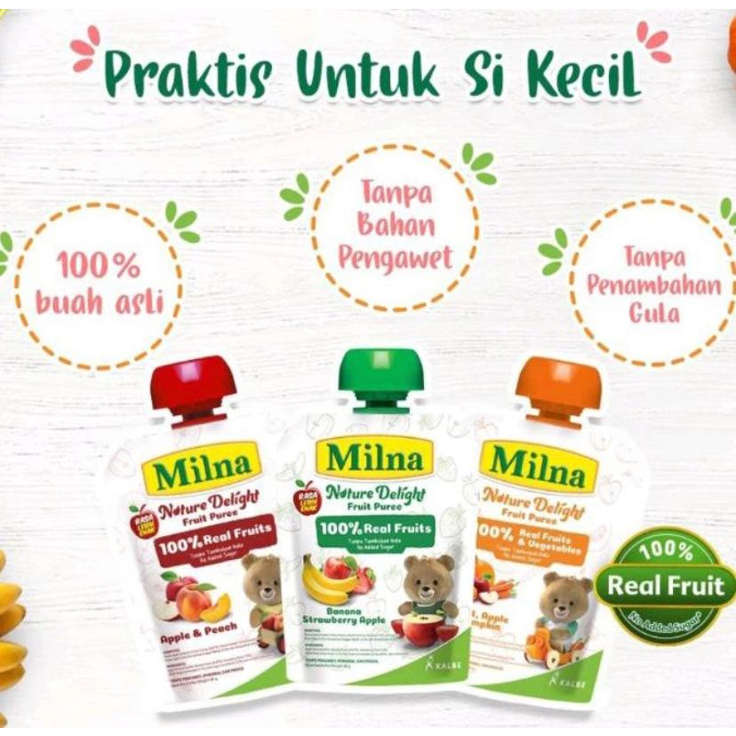 MILNA NATURE DELIGHT FRUIT PUREE 80Gr Makanan Cemilan MPASI Bayi
