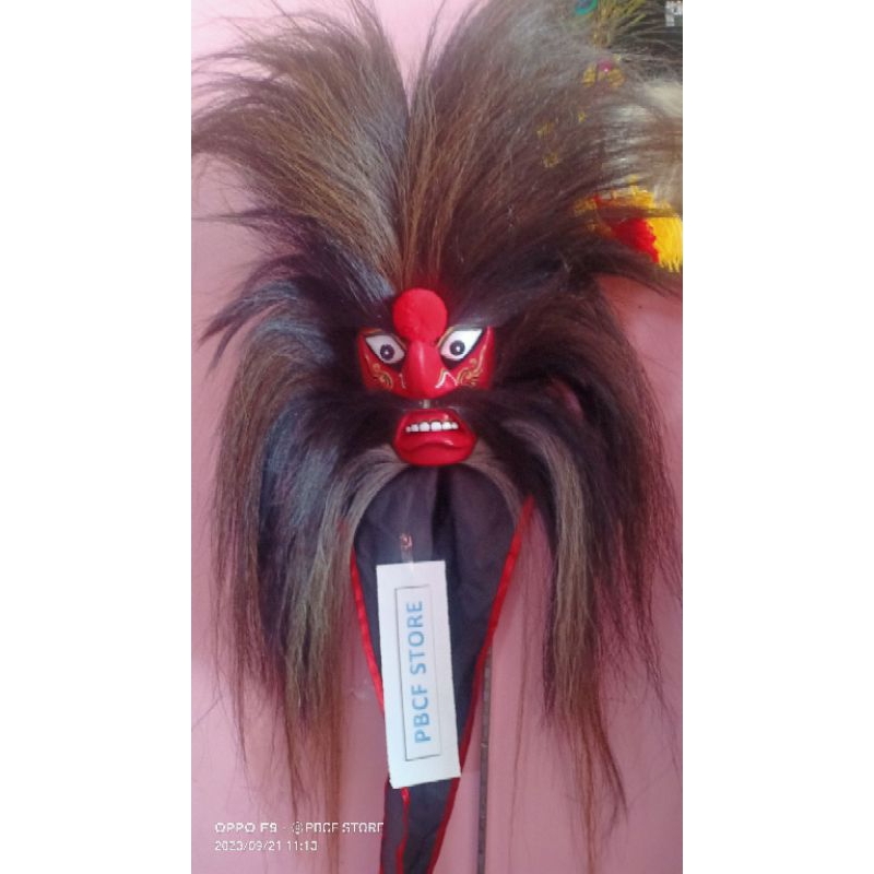 Topeng Bujang Ganong Bulu Ekor Kuda Asli