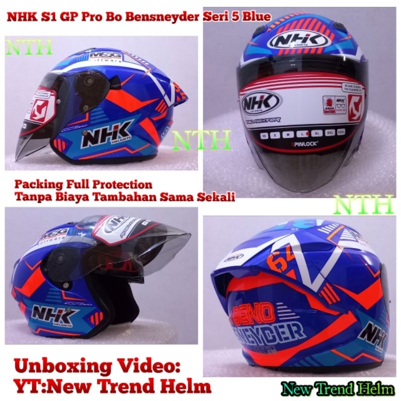 Helm NHK S1 GP Pro Bo Bendsneyder Seri 5 Blue Special Edition