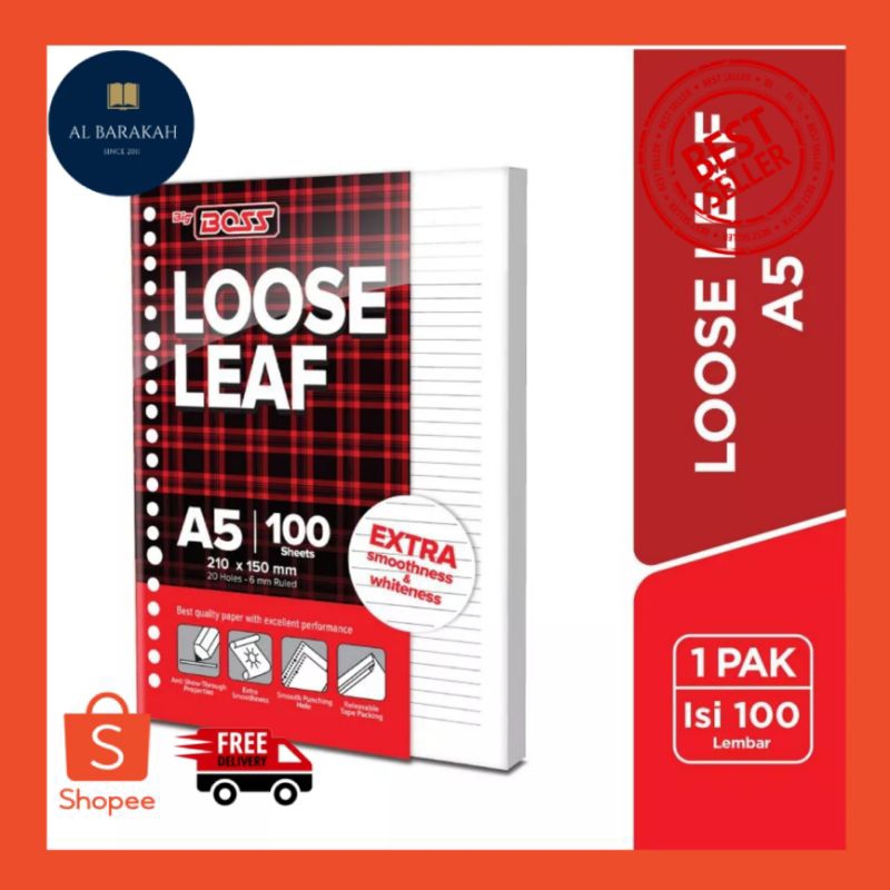 

Isi binder A5 isi 100 Lembar Bergaris BigBoss Loose Leaf