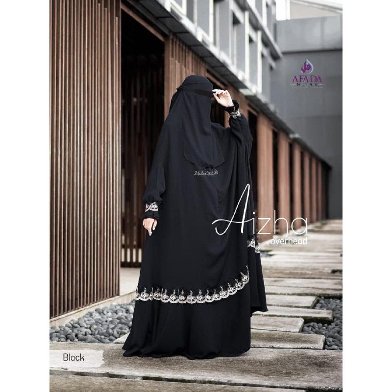 OVERHEAD AIZHA SYARI DEWASA RENDA EXCLUSIVE BY AFADA HIJAB (HITAM)