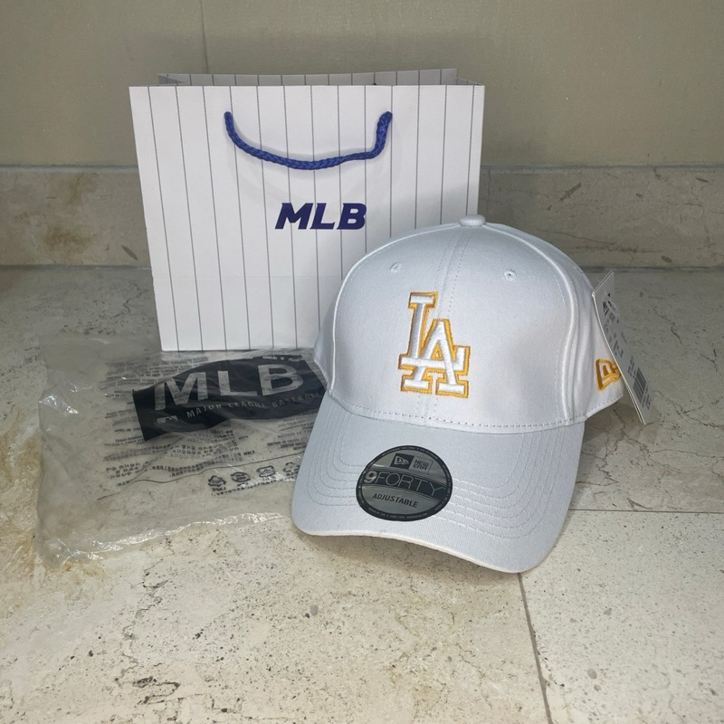 Topi LA korea 940 Baseball Cap White & Yellow