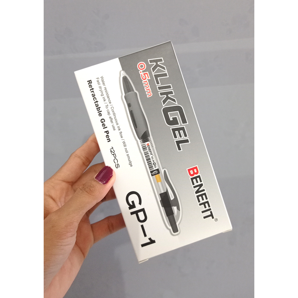 

PULPEN CETEK/ BENEFIT GEL PEN GP-1 hitam,biru & merah