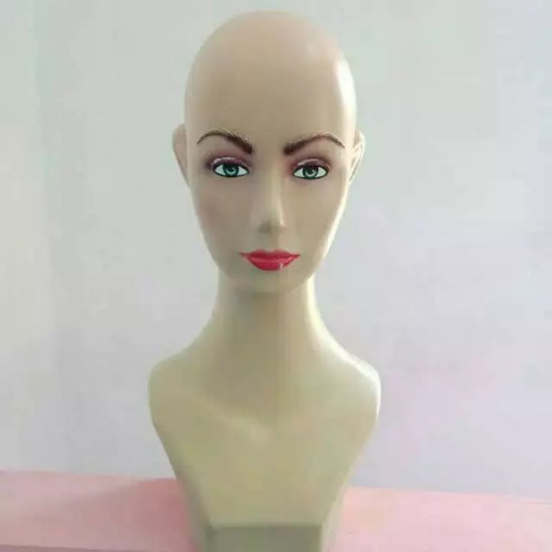 Patung Manekin Kepala Dewasa Kepala Anak Plastik Manekin Kepala Make Up Cantik / Manekin Hijab  / Ma