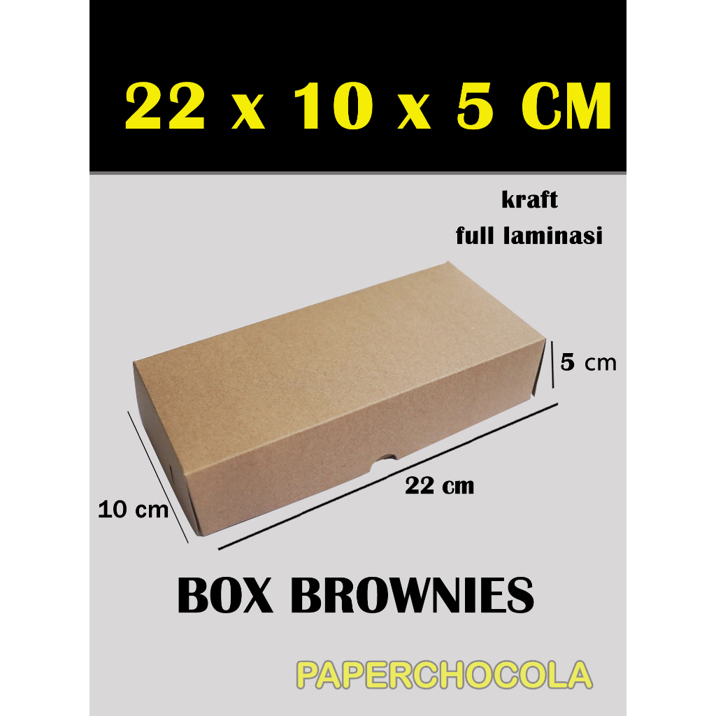 

BOX KRAFT COKLAT LAMINASI UNTUK KOTAK BROWNIES KUE ROTI SNACK 22x10x5 cm