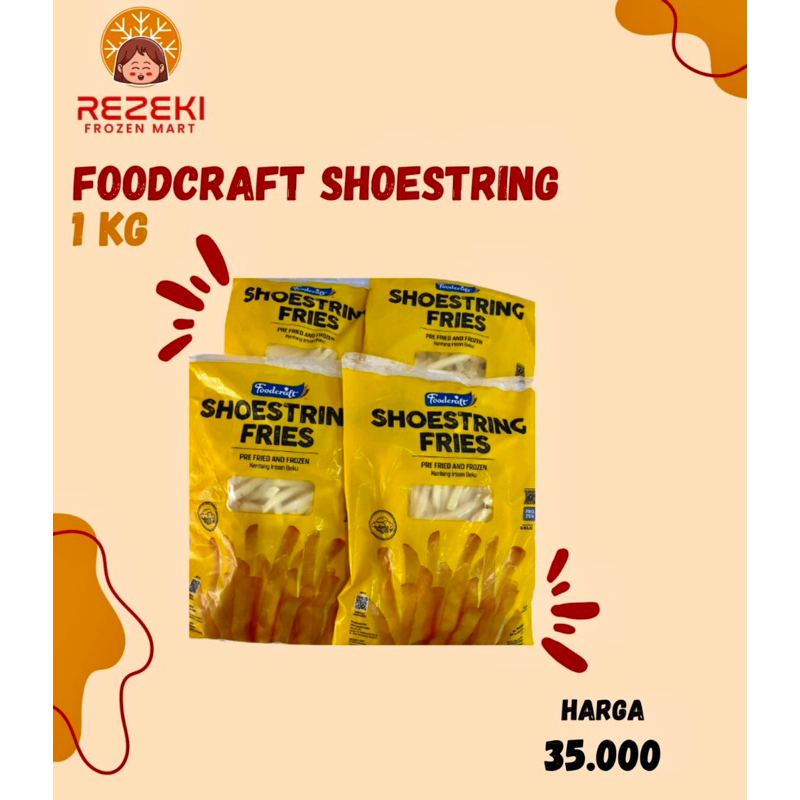 

Foodcraft Shoestring 1 Kg | Kentang Goreng French Fries | Frozen Food Murah