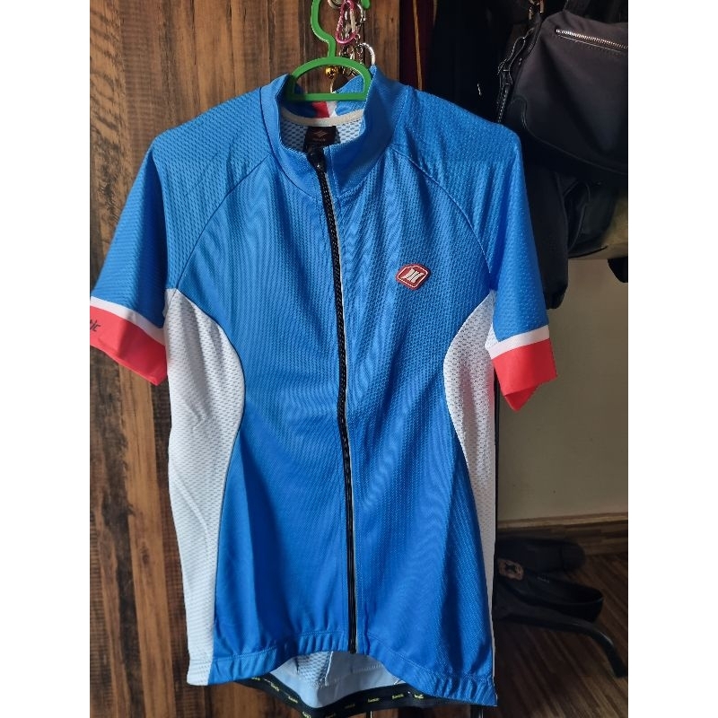 Santic jersey sepeda pria biru laut ukuran L second