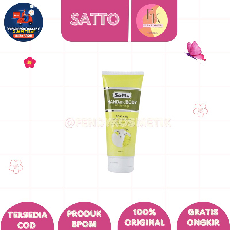 FK - SATTO Handbody Whitening Goat Milk Triple Moisturizer 200ML