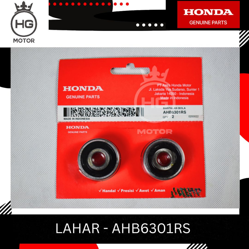AHM BEARING LAHER 6301 1RS Original AHM (AHB6301RS)