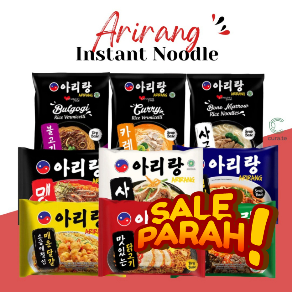 ARIRANG MIE INSTAN KOREA BIHUN KWETIAU HALAL ALL VARIAN | GORENG KUAH HOT SALTED EGG BONE MARROW KIM