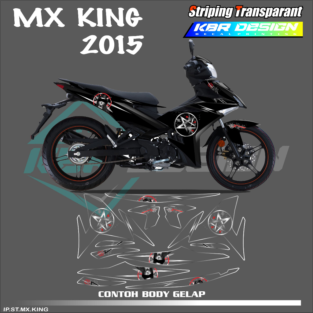 

(COD) STIKER STRIPING MOTOR YAMAHA MX KING 2015 STIKER LIST STIKER MOTOR DESAIN RACING HOLOGRAM DAN TRANSPARAN SATANIC BISA COD IP.KODE 001
