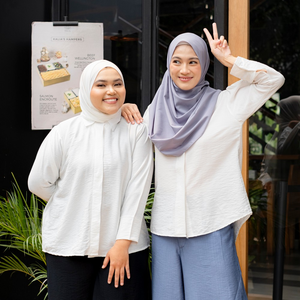 Mybamus x Alyssasoebandono - Alya Kemeja Linen Polo - Baju Kerja Wanita - Baju Muslim