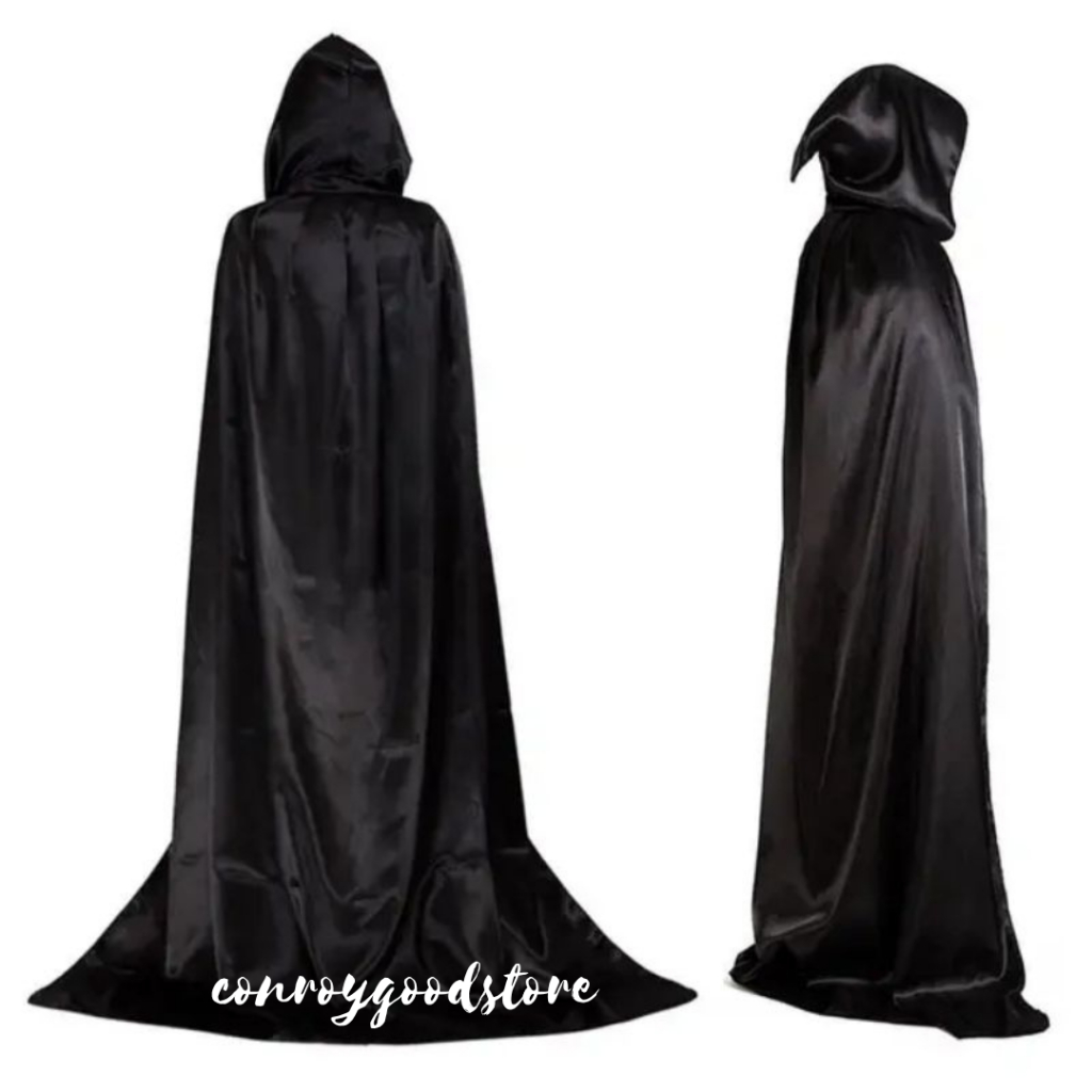 ✨TERBARU✔️Halloween Cosplay / Jubah Cosplay Death Jubah Hitam PLUS Hoodie / Penutup Kepala