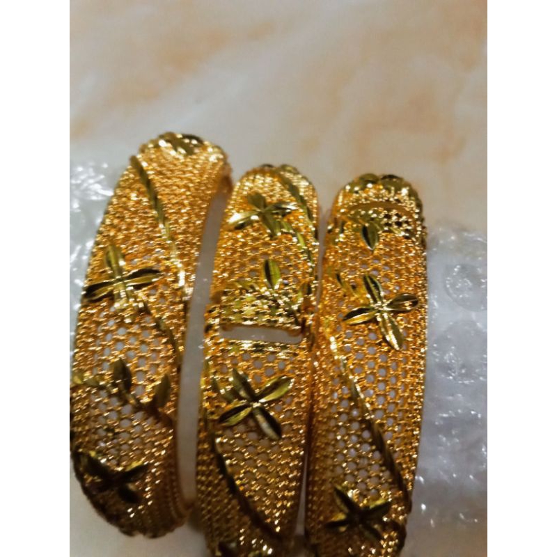 Gelang dubai indah isi 3 pcs warna emas