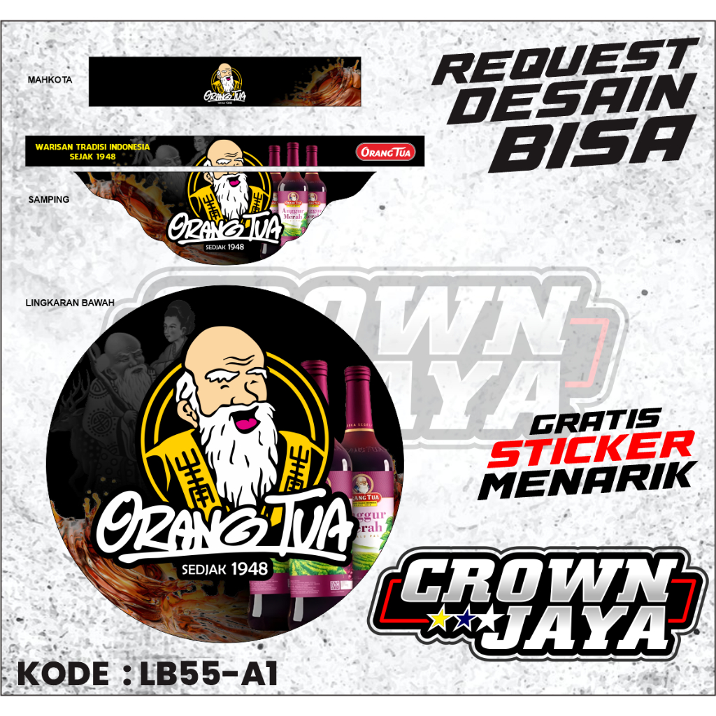 Decal Stiker Sangkar Lovebird - Stiker Decal Kandang RADJA Lovebird  Motif Orang Tua - Aksesoris Lis