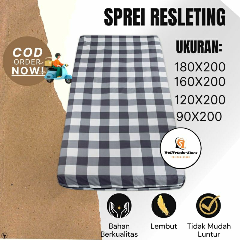 Sarung Kasur Busa Resleting 90x200x15 - Sprei Resleting 90x200