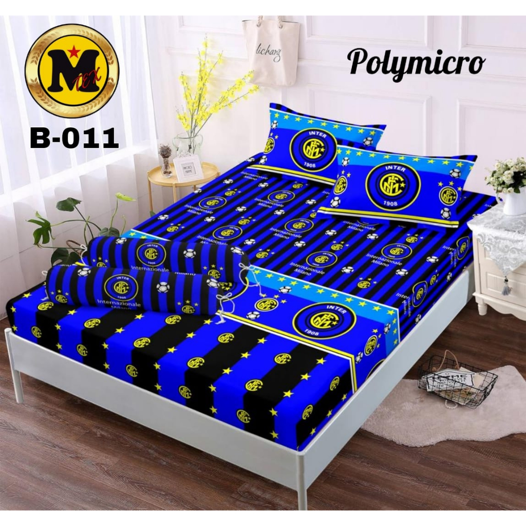 SPREI MOTIF BOLA INTER MILAN BARCELONA REAL MADRID MANCHESTER Uk 180 x 200 / SPREI MOTIF MU SEPREI B