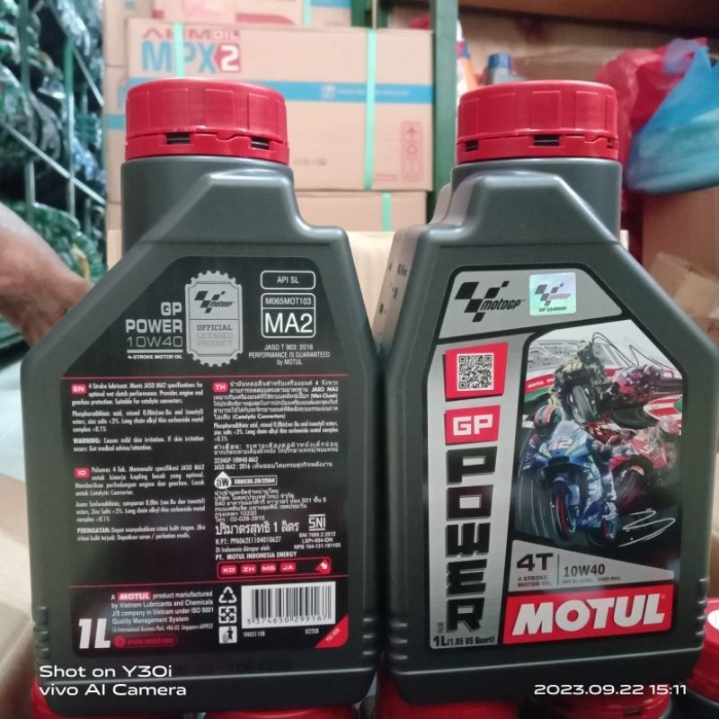 Oli Motul 1Liter GP Power 4T 10W-40 Original