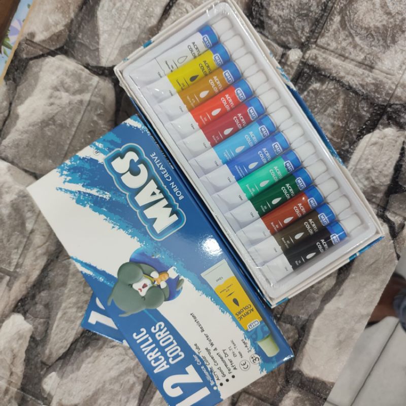 

Macs Acrylic Paint 12 Color / Cat Acrylic 12 Warna