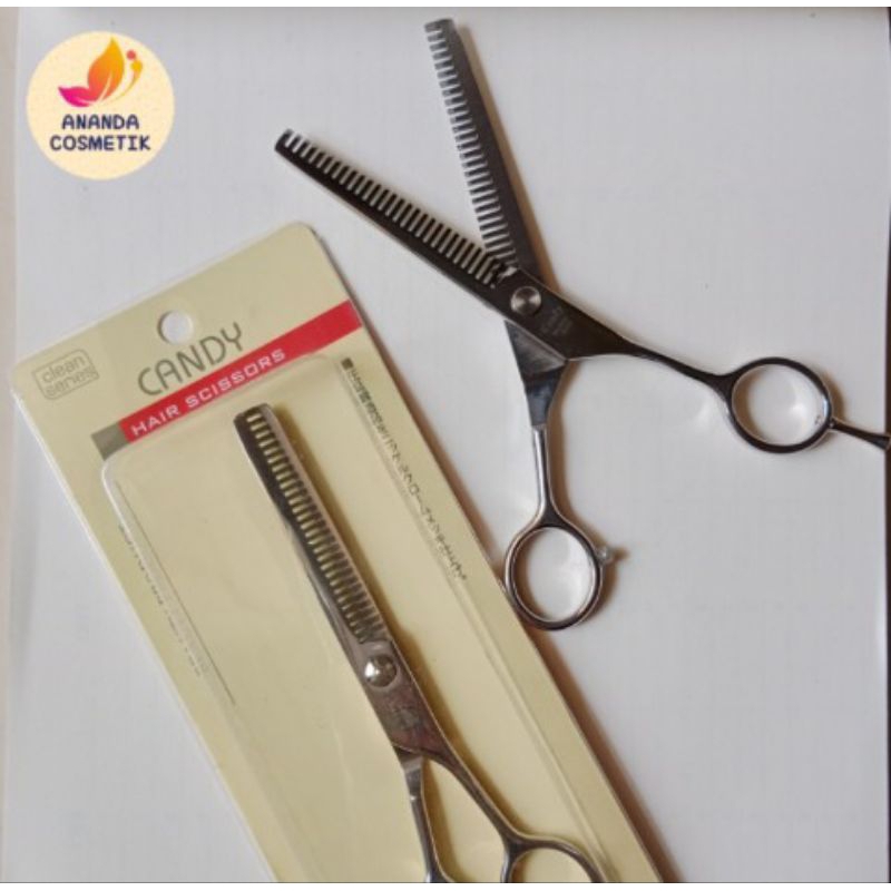 GUNTING POTONG RAMBUT SASAK ZIGZAG CANDY JAPAN STAINLESS - ALAT CUKUR RAMBUT SASAK 2 SISI