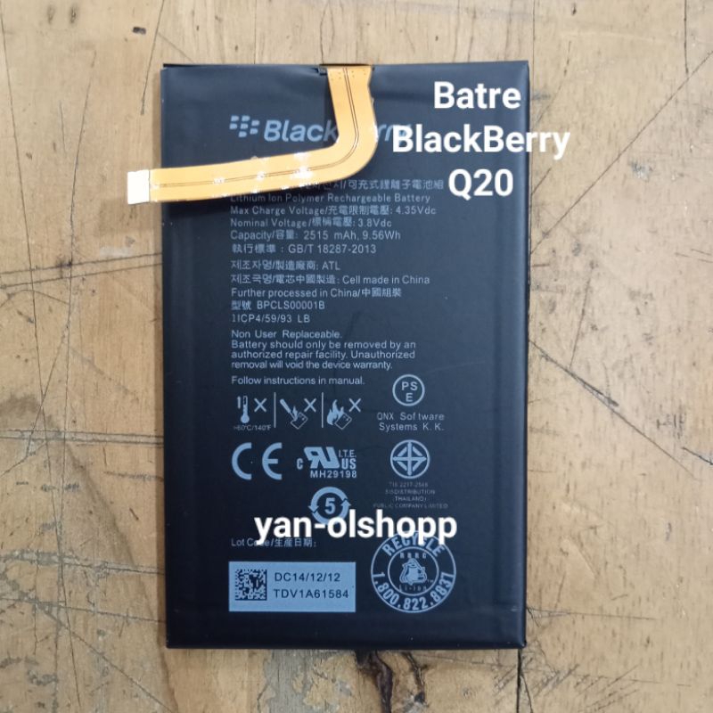 Baterai Batre BlackBerry Q20 ORI Battery Blackberry Q20