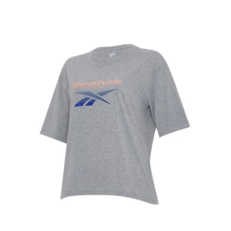 Original Kaos Wanita  REEBOK WOMEN'S BOXY T-SHIRT GREY