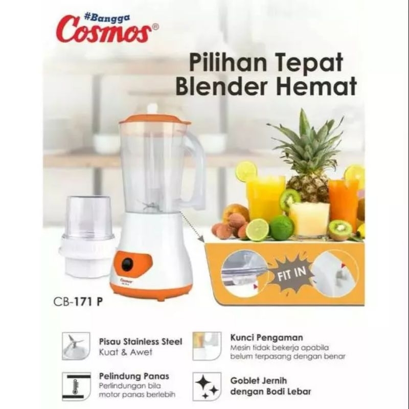 Cosmos CB-171P - Blender Plastik 1 Liter / BLENDER COSMOS / BLENDER 1L COSMOS / COSMOS 1L / BLENDER 