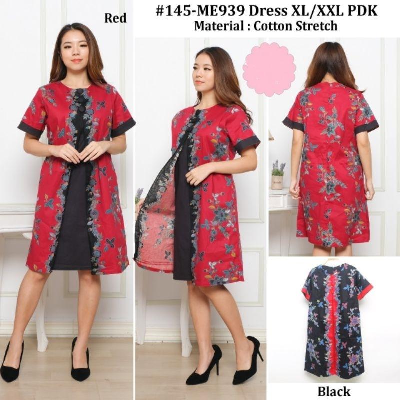 Dress Batik Wanita Jumbo Katun Stretch DB-03