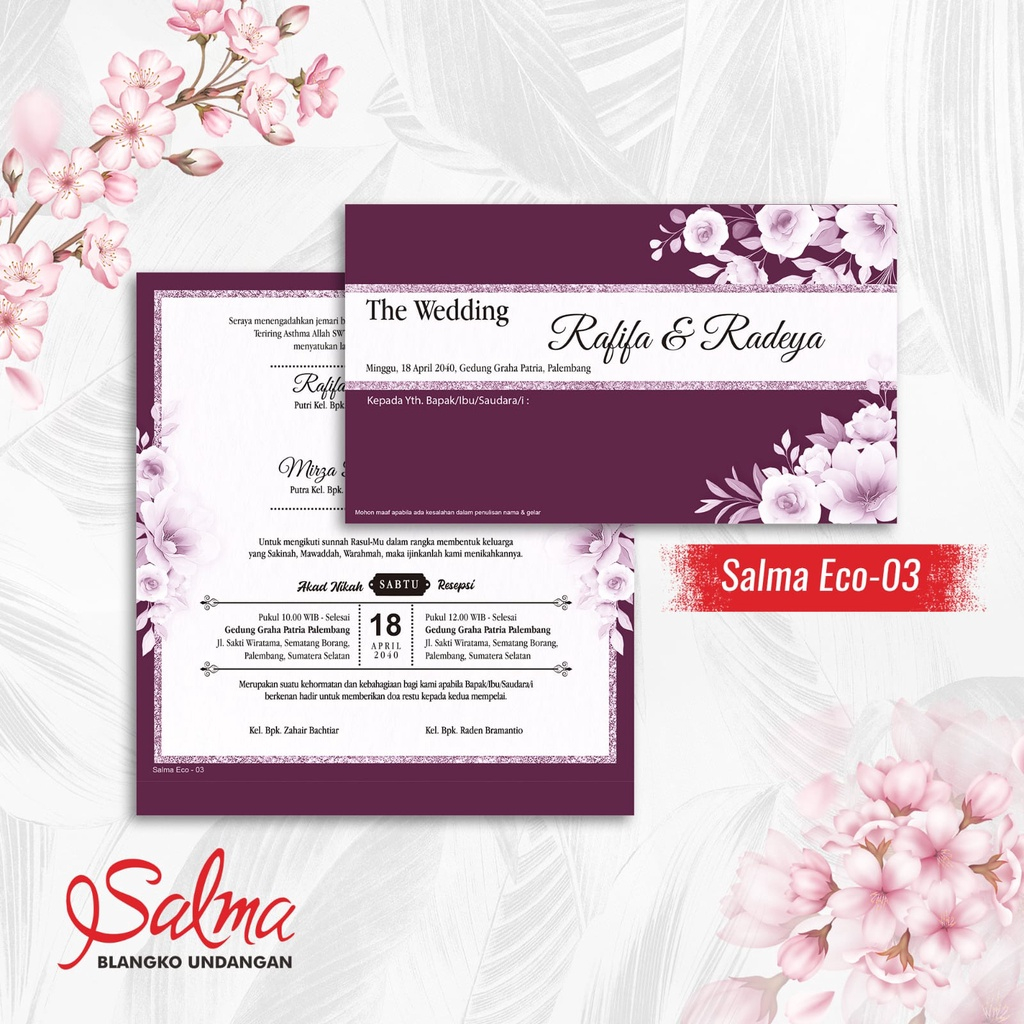 SALMA ECO 03 Blanko Undangan | Blangko Undangan | Undangan Murah | Undangan Aesthetic