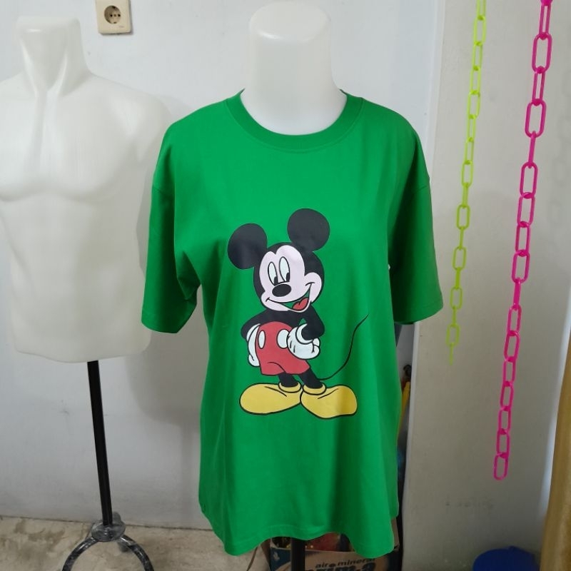 Kaos Tebal Mickey Mouse Hijau Daun