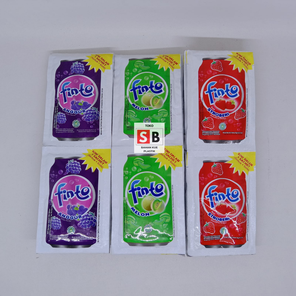 

FINTO 1 RENCENG ISI 10 SACHET/ STROBERI/ GRAPE/ MELON