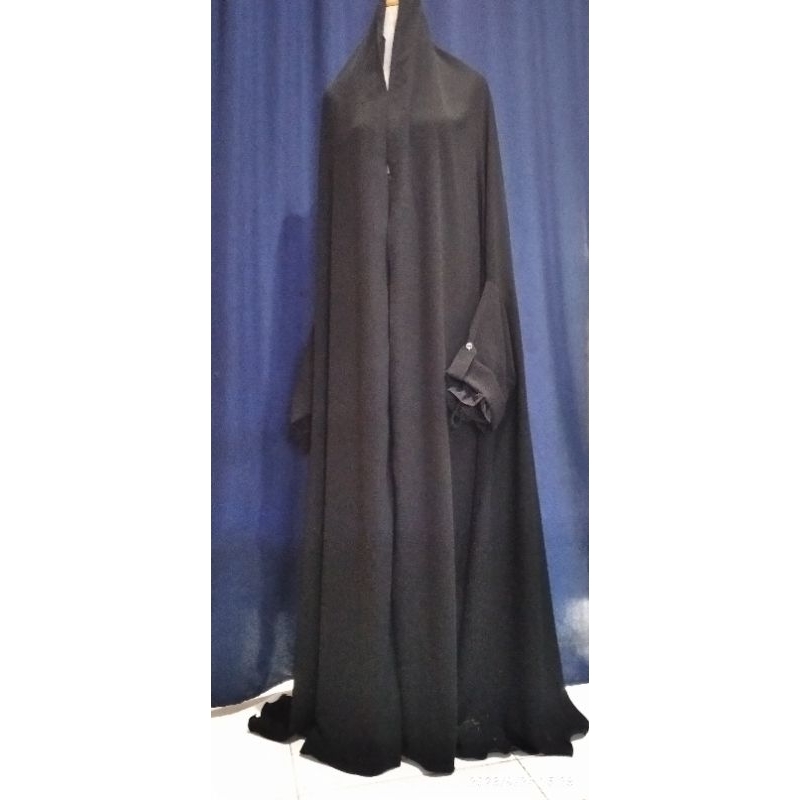 Long khimar overhead lengan dua lapis