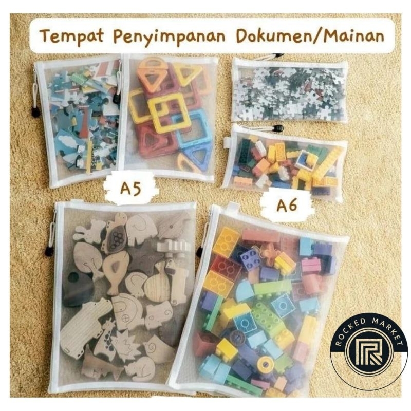 

Zipper Bag Penyimpanan Dokumen Mainan Puzzle Tempat Pensil Pouch A4 A5 A6 pouch multi fungsi