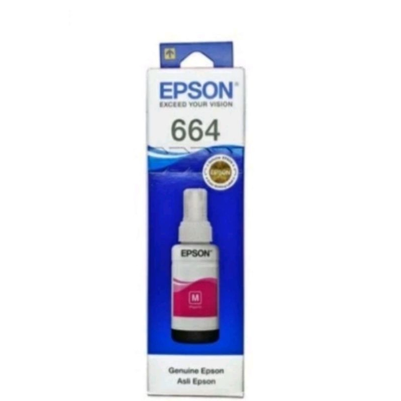 tinta Epson 664 megenta baru original%