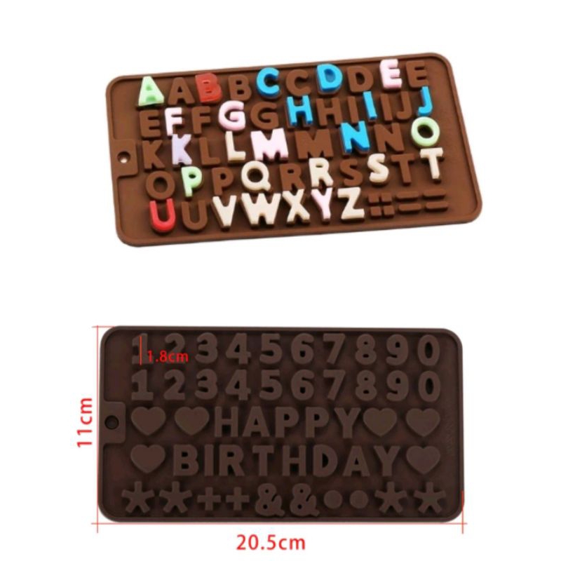 cetakan coklat, cetakan coklat angka, cetakan coklat kecil, cetakan coklat huruf happy birthday, cet