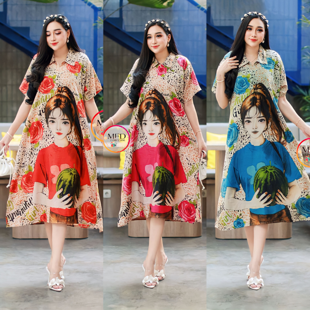 DASTER KIMBERLY MOTIF BUNGA TERVIRAL DASTER ANAK MUDA KEKINIAN BUSUI RESLETING DEPAN