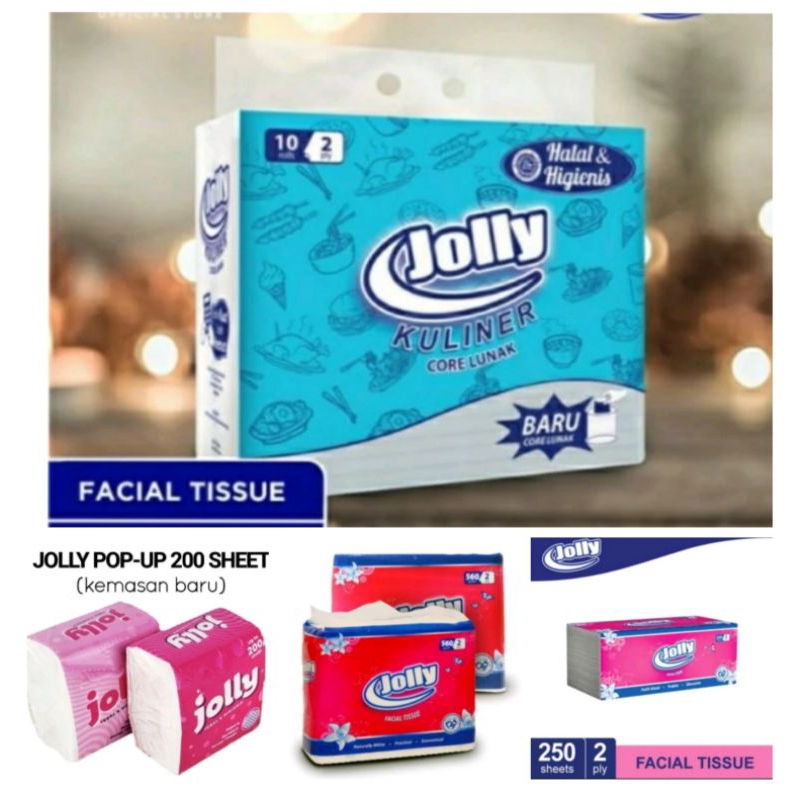 Tissue Facial 2 Ply Jolly 560 Gram / Tissu Jolly 700gr / Tisu Jolly 200'S