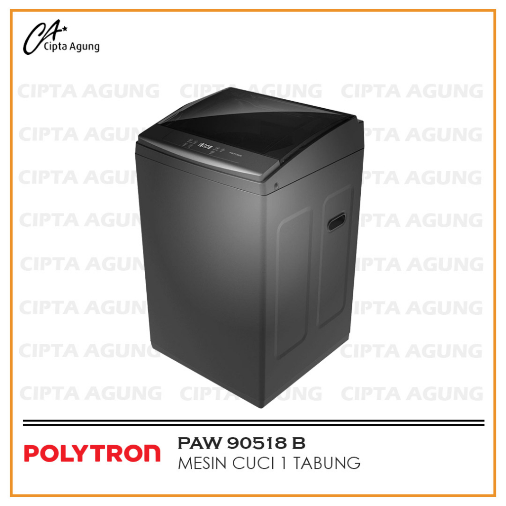 Polytron Mesin Cuci 1 Tabung 9KG PAW 90518B / 90518 B / PAW90518