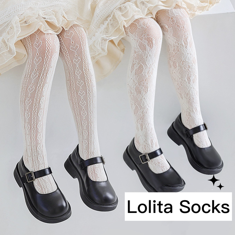 Pantyhose anak perempuan musim panas legging lolita cinta anak-anak tipis kaos kaki bayi berongga pu